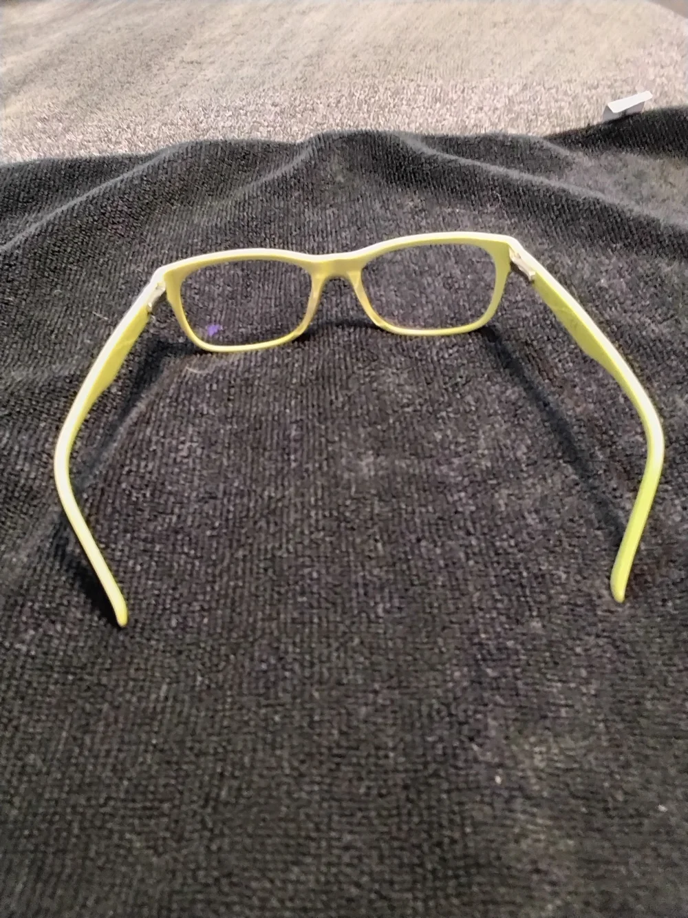 Kids Two-Tone Rectangular Glasses in Lime Green and Black